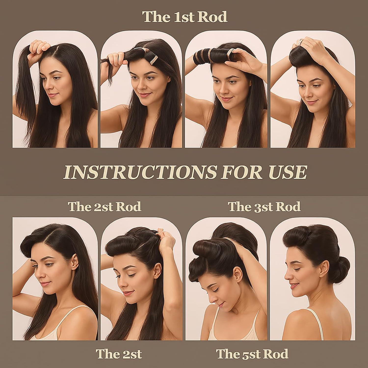 Rizador de Cabello Sin Calor Enignic 4 Piezas para Todos los Tipos