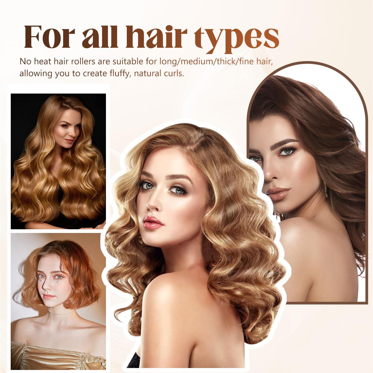 Juego de Rulos Sin Calor Deacocal Rosa 3 Pcs para Dormir