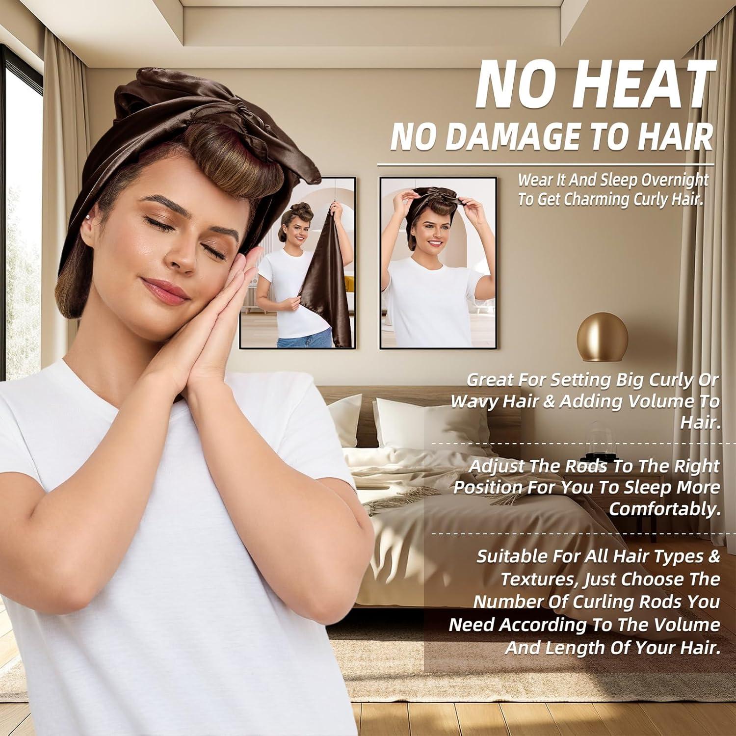 Rulos Sin Calor Jumbo Luckybear para Dormir 4pcs Terciopelo