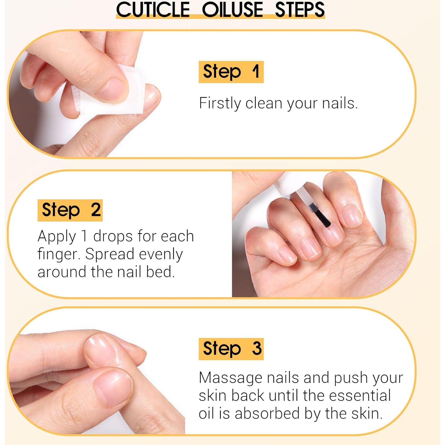 Cuticle Oil, 15ml Cuticle Oil for Nails on Brush with Vitamin E & Rose Oil, Nourishing, Strengthening, Moisturizing, Repairs Dry Cuticles & Damaged Nails, Fast Absorbing Nail Treatment