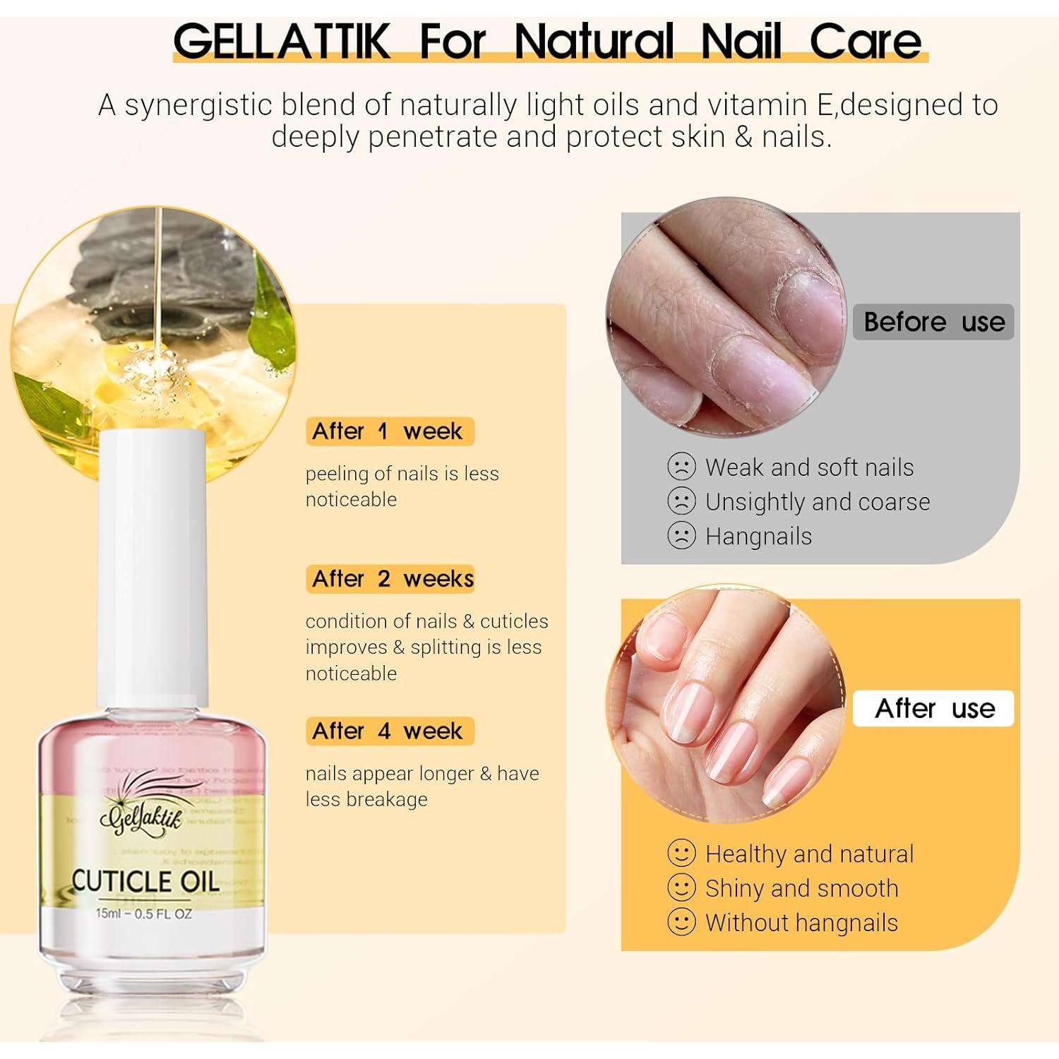 Cuticle Oil, 15ml Cuticle Oil for Nails on Brush with Vitamin E & Rose Oil, Nourishing, Strengthening, Moisturizing, Repairs Dry Cuticles & Damaged Nails, Fast Absorbing Nail Treatment