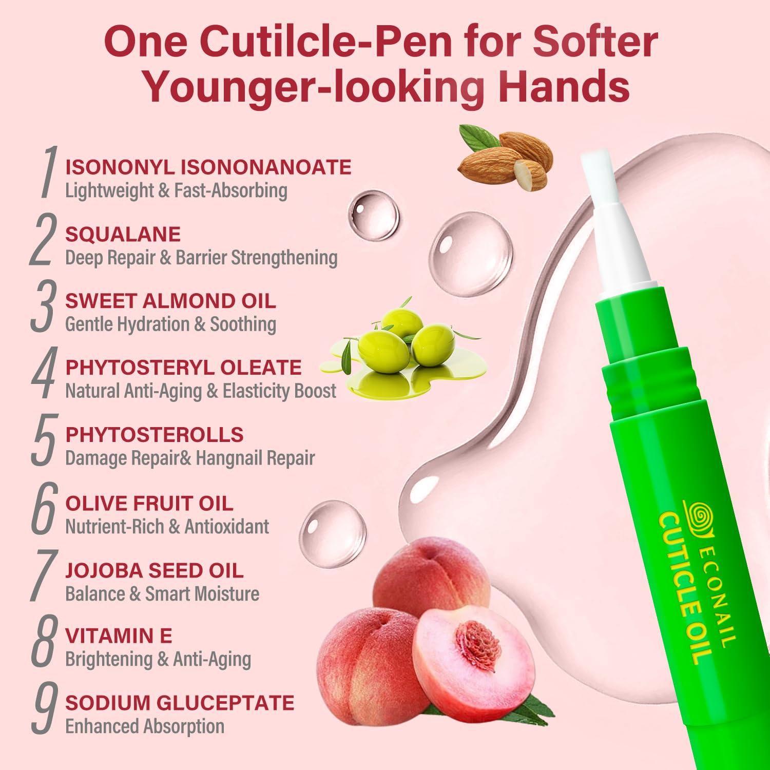 Bolígrafo Aceite para Cutículas Econail x2 - Jojoba y Durazno 7ml