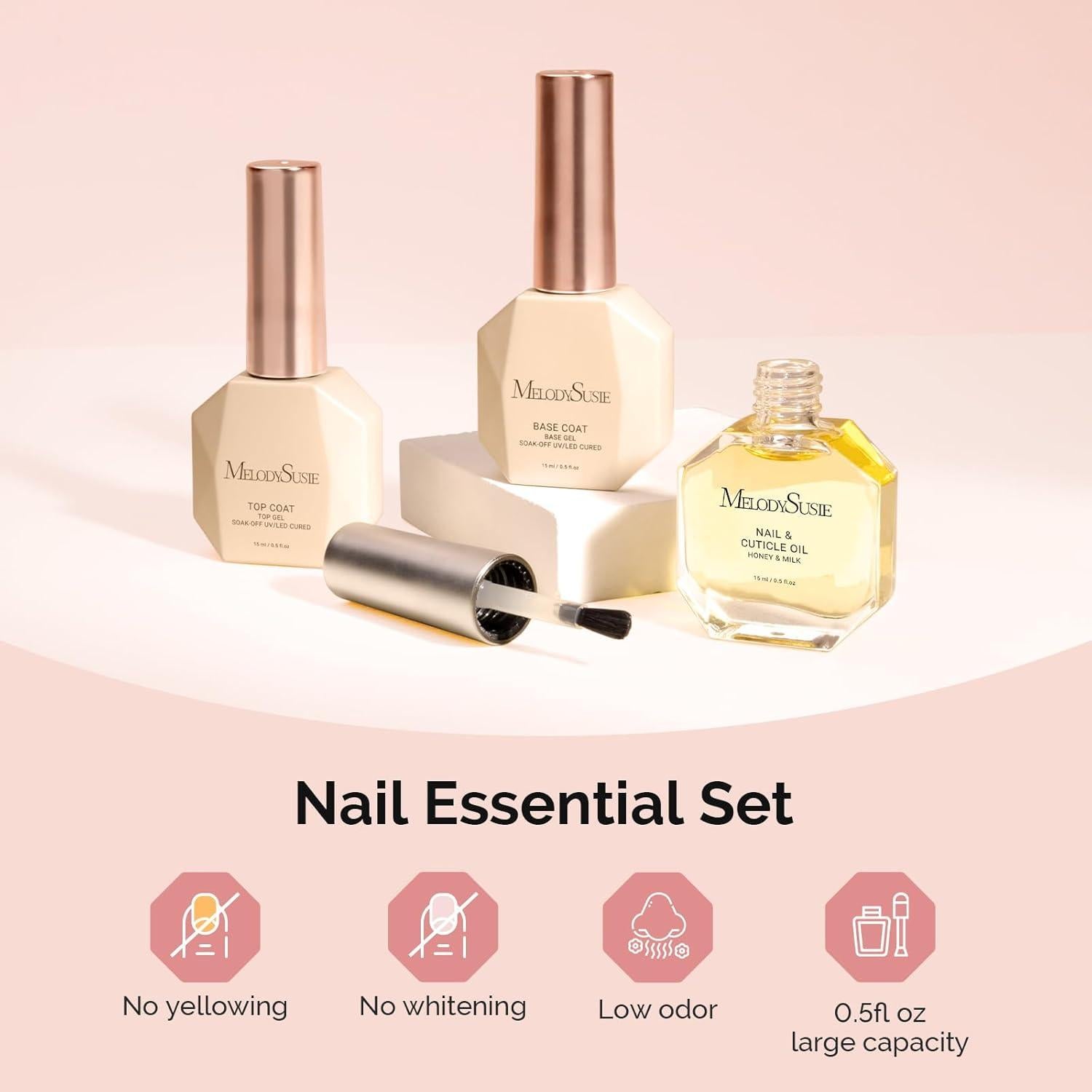 Set de Esmalte en Gel MelodySusie 3 Pcs 15ml Brillo Duradero