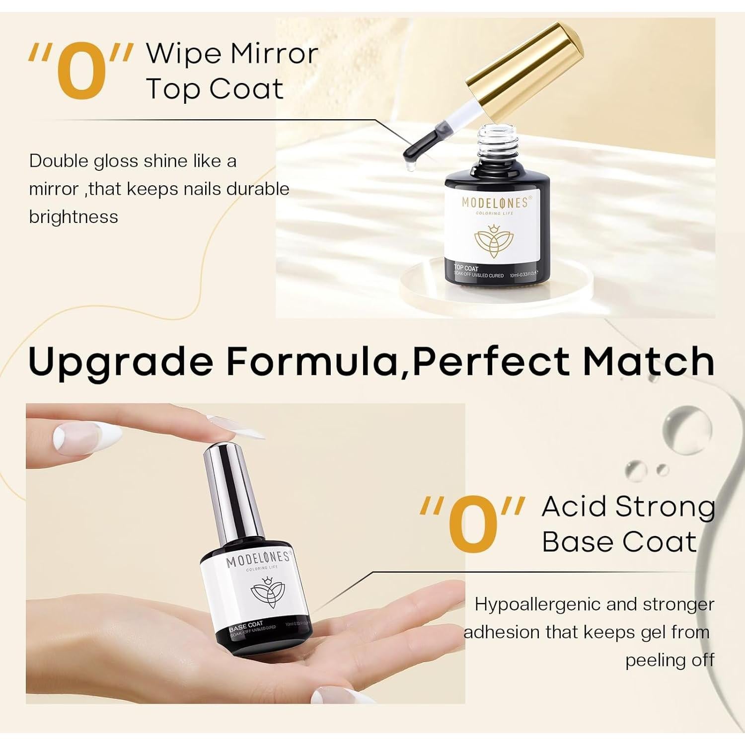 Set 3 Pcs Gel Base y Top Coat + Aceite Cutículas 10 ml