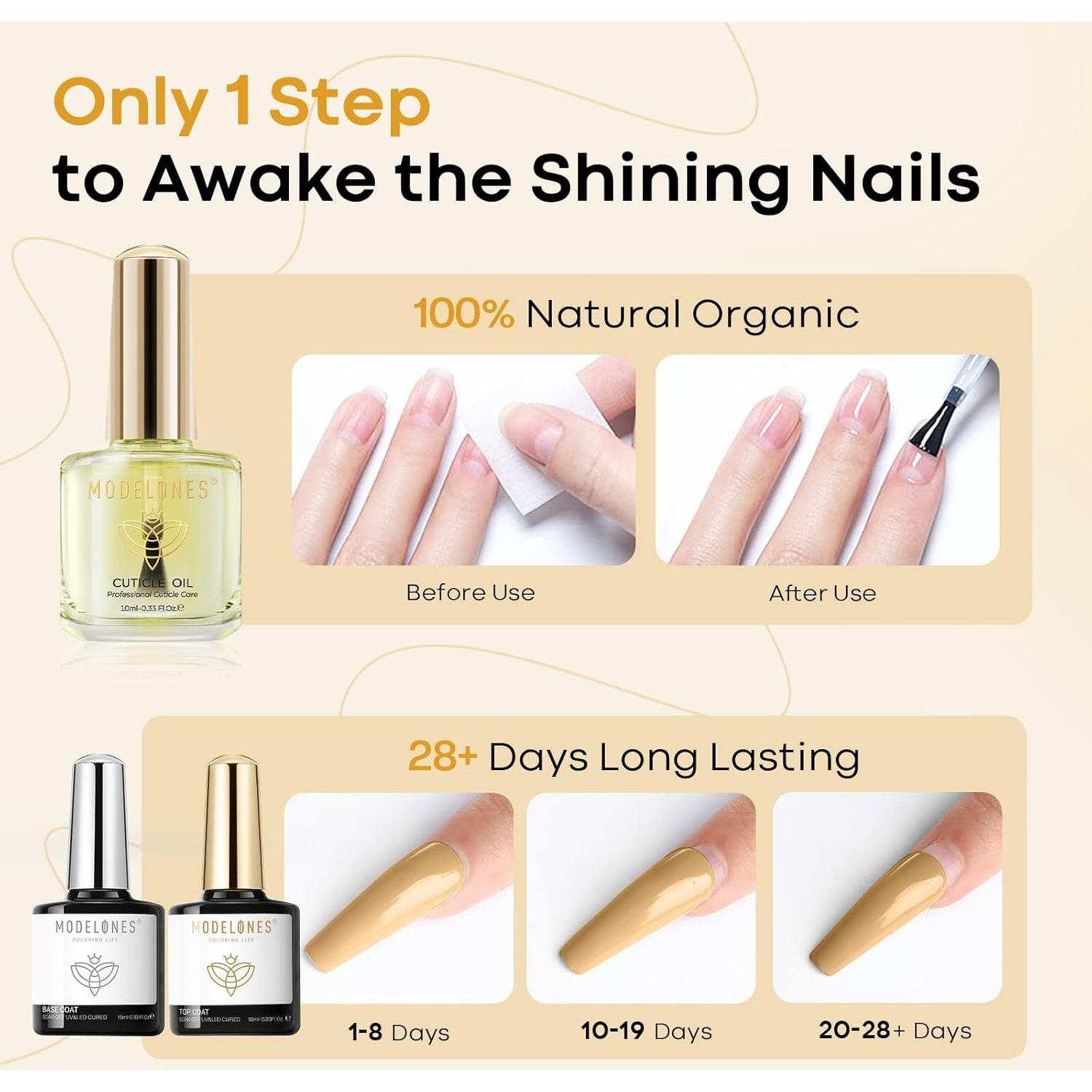 Set 3 Pcs Gel Base y Top Coat + Aceite Cutículas 10 ml