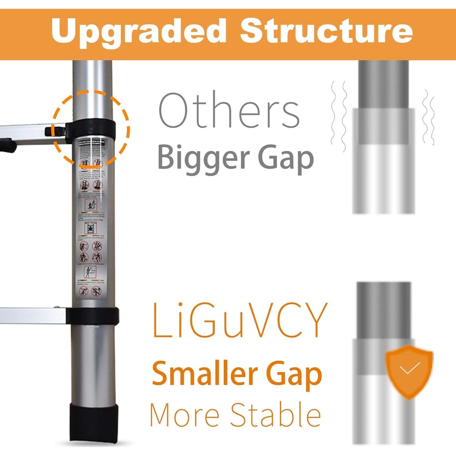 Escalera Telescópica LiGuVCY 4.4 m Ajustable Aluminio