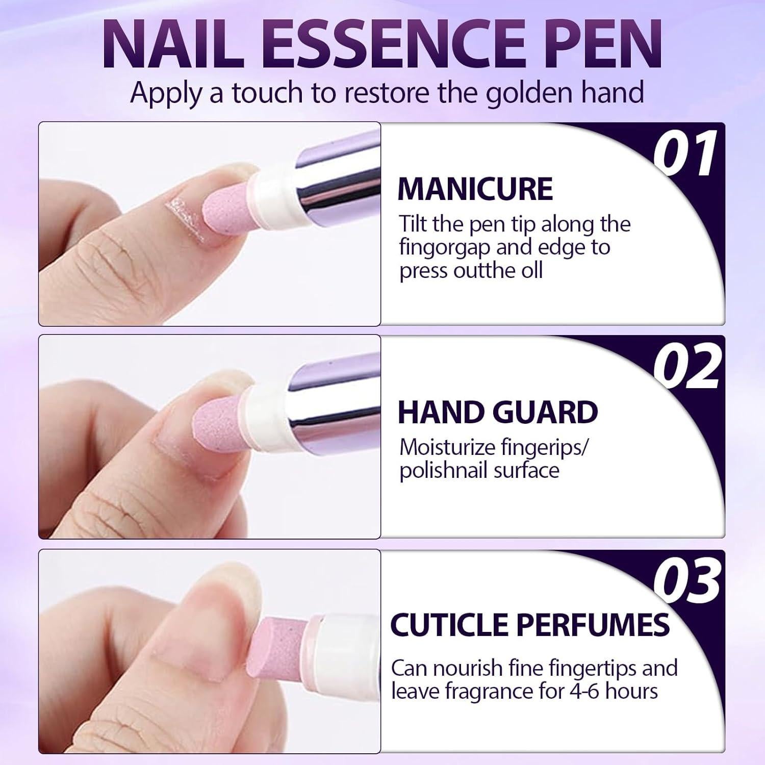 Bolígrafo de Aceite para Cutículas 3-en-1 Ruanmian - Hidrata y Fortalece Uñas