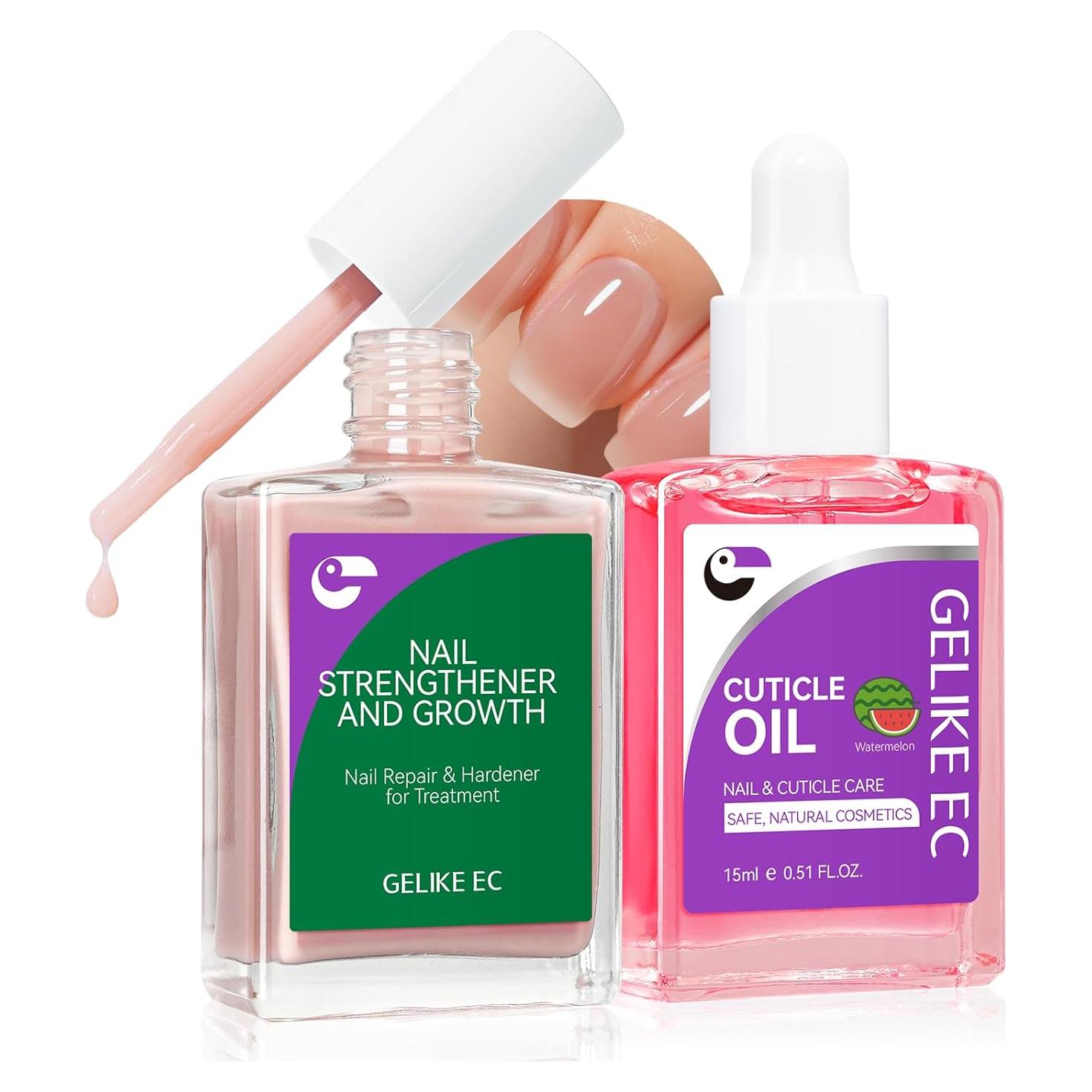Kit de Cuidado de Uñas Gelike EC - Fortalecedor y Aceite 15ml