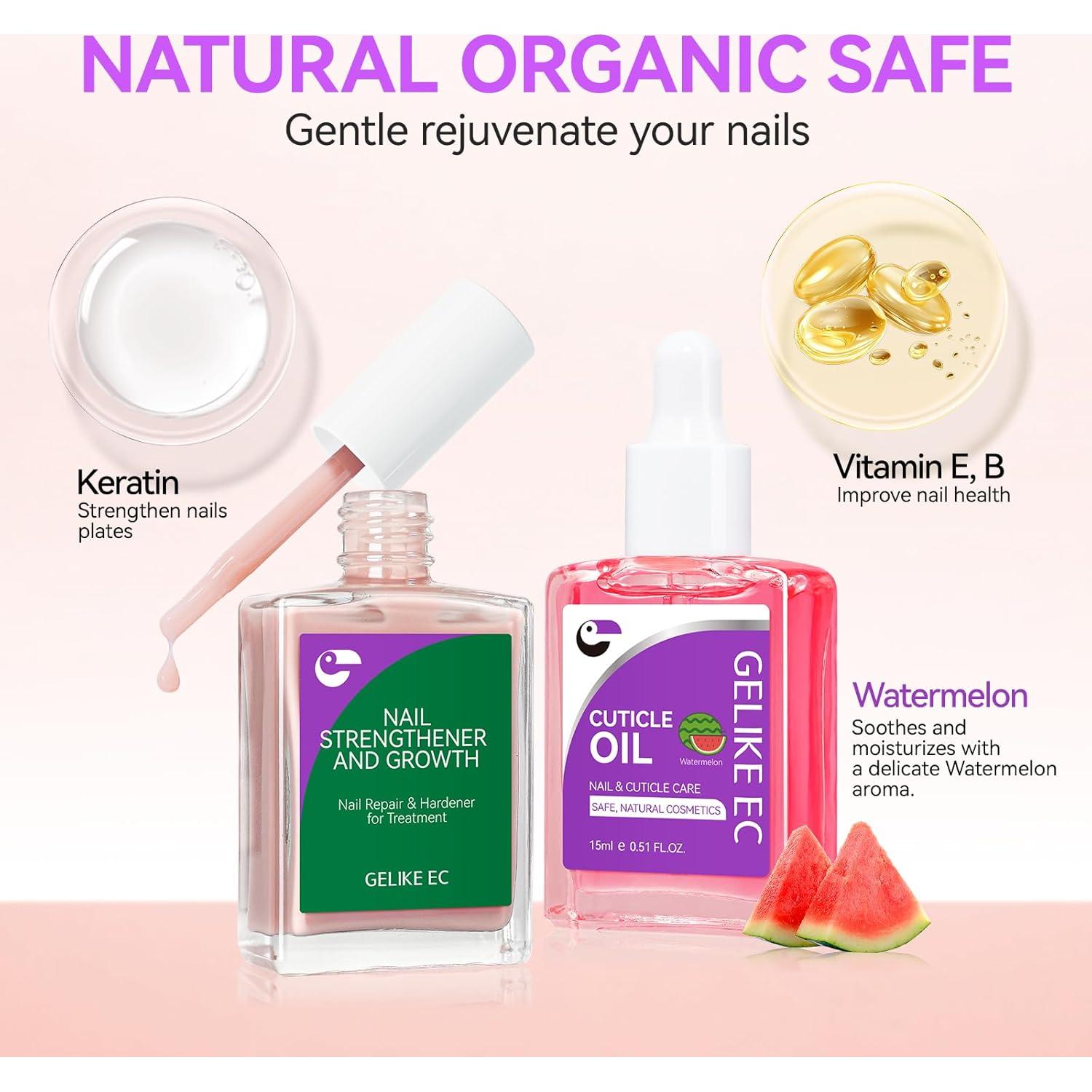 Kit de Cuidado de Uñas Gelike EC - Fortalecedor y Aceite 15ml