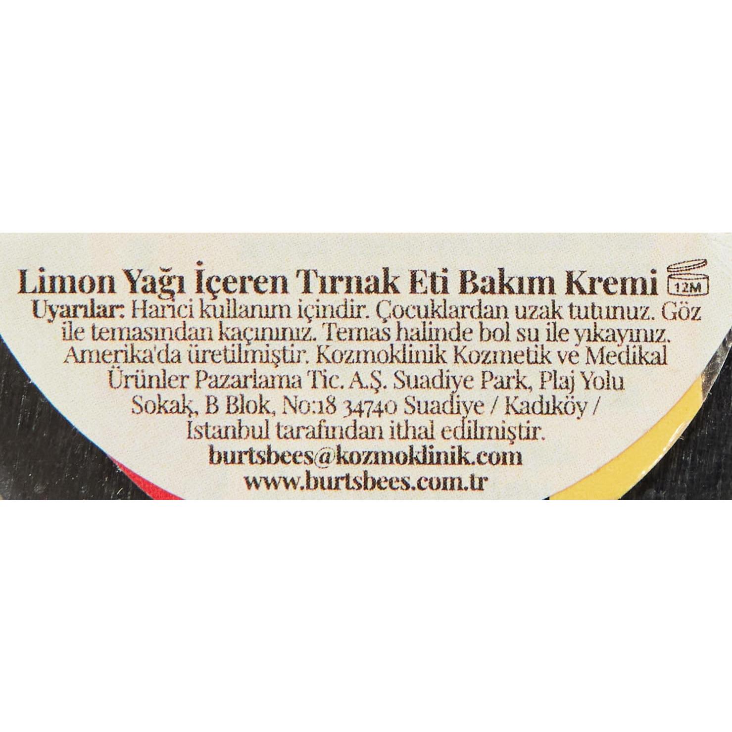 Crema para Cutículas Burt's Bees Mantequilla de Limón 17g