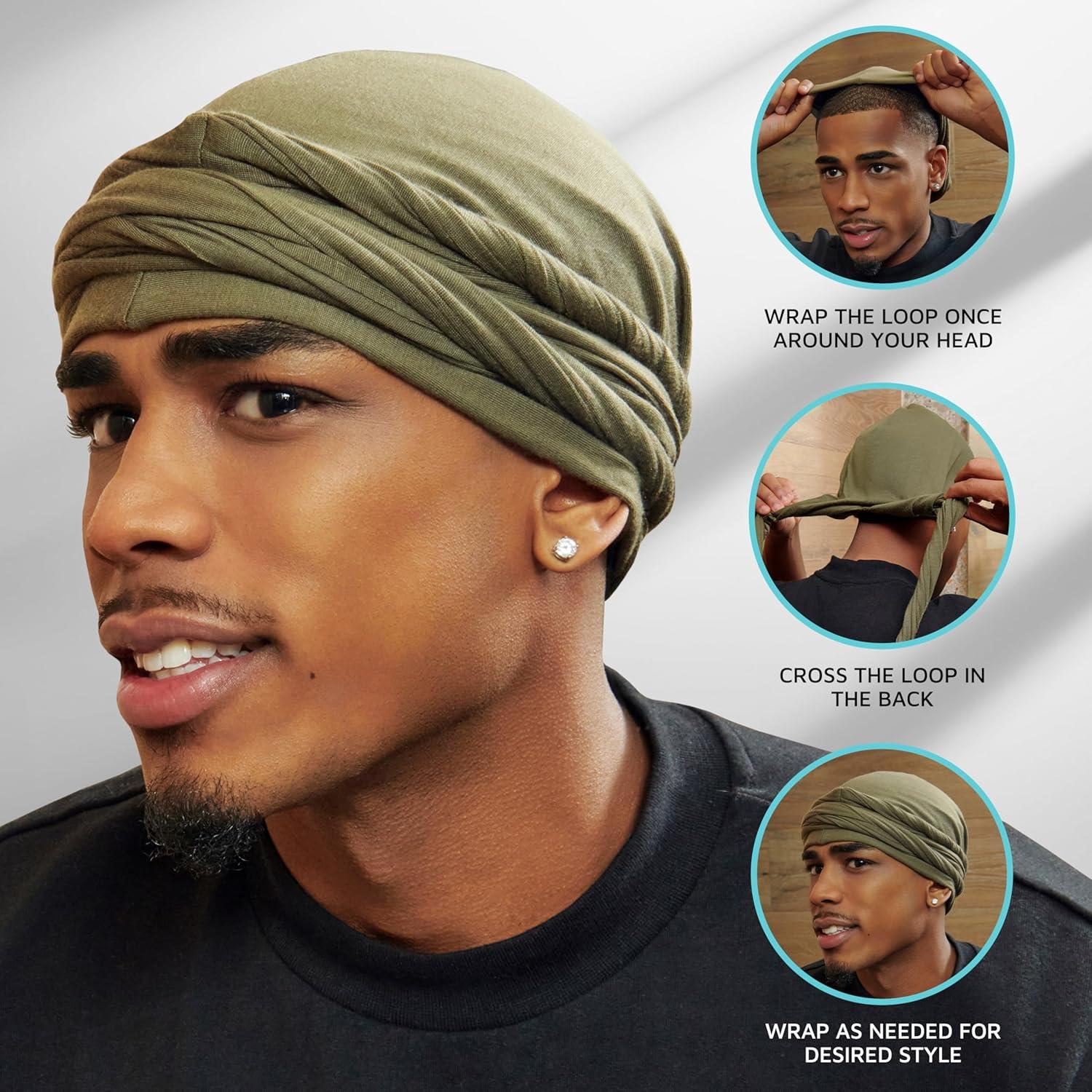 Turbante Halo KISS Premium Unisex Forrado en Satén Negro