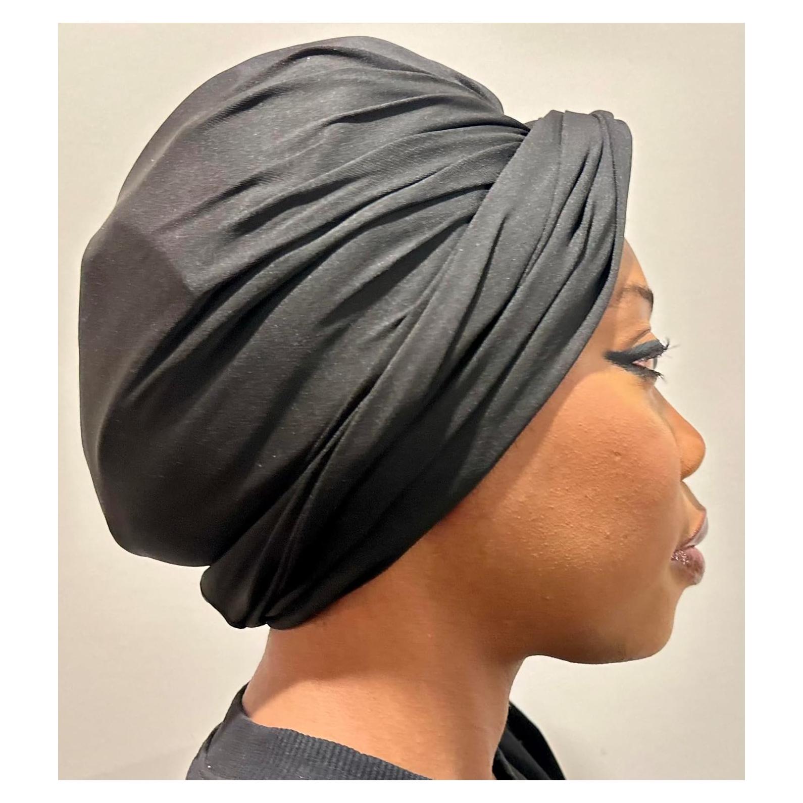 Turbante de Natación SWIG Negro con Bolsa de Playa - Protección Cabello