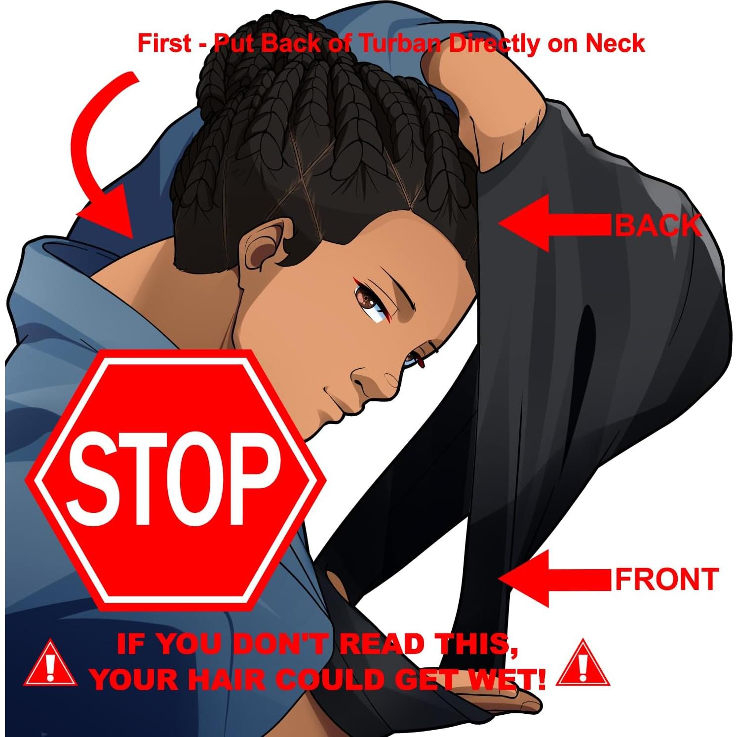 Turbante de Natación SWIG Negro con Bolsa de Playa - Protección Cabello