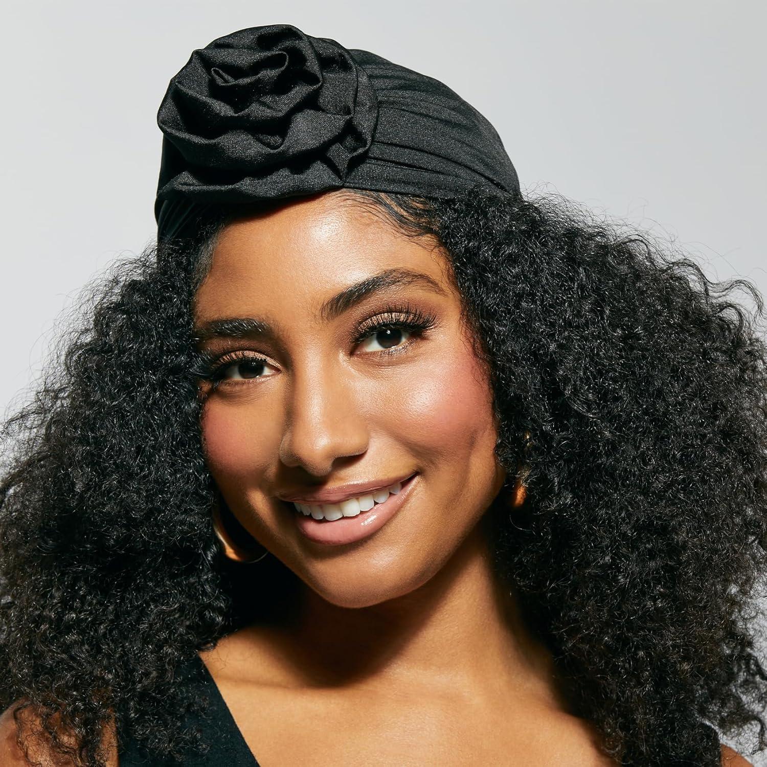 Turbante KISS Colors & Care Top Knot Negro - Suave y Elástico