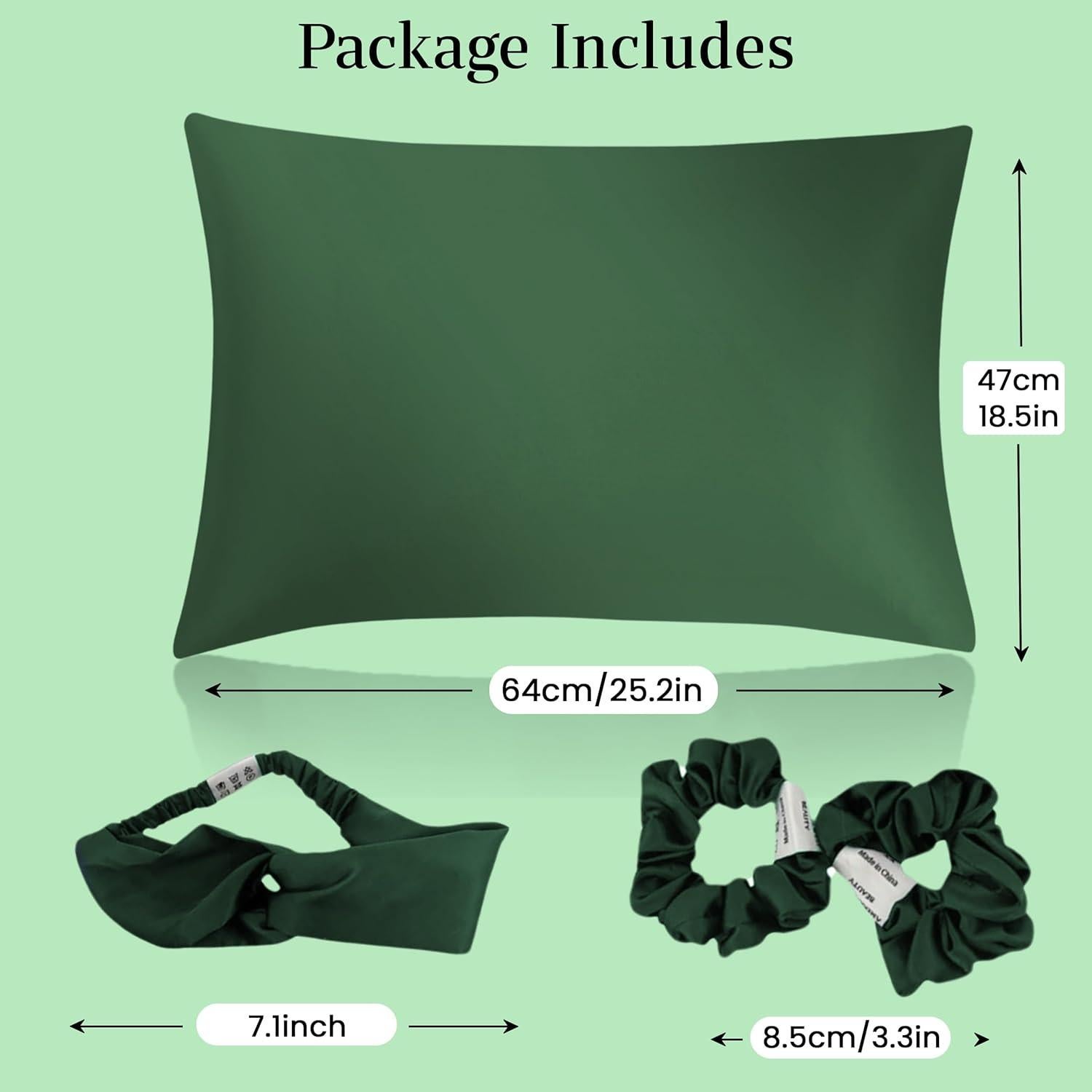 Juego de Regalo Funda de Almohada Seda American West Verde