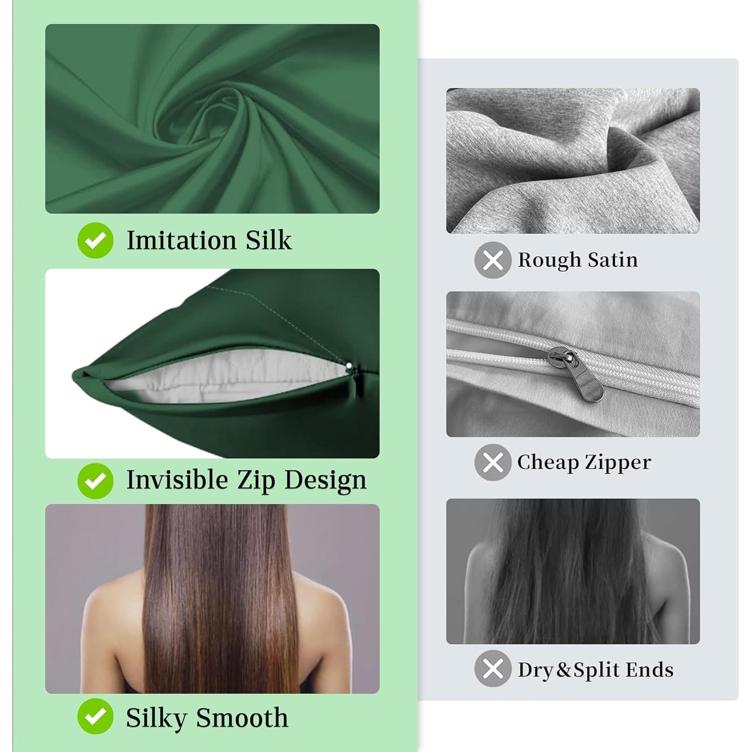 Juego de Regalo Funda de Almohada Seda American West Verde