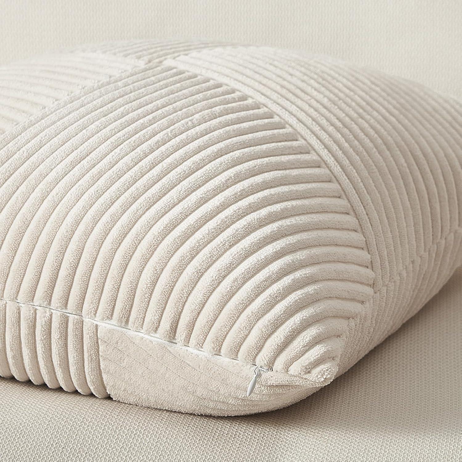 Fundas de Almohada Euro 66x66 cm Topfinel Juego de 2 Crema