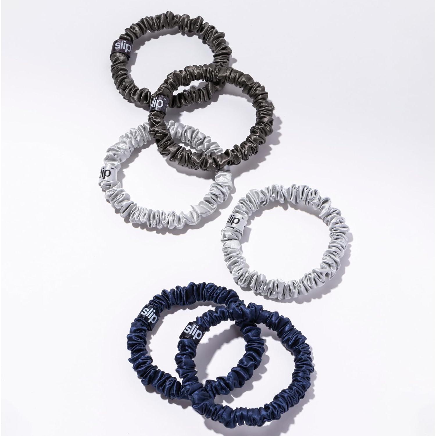 Scrunchies de Seda Pura Slip Skinnies - Colección Medianoche