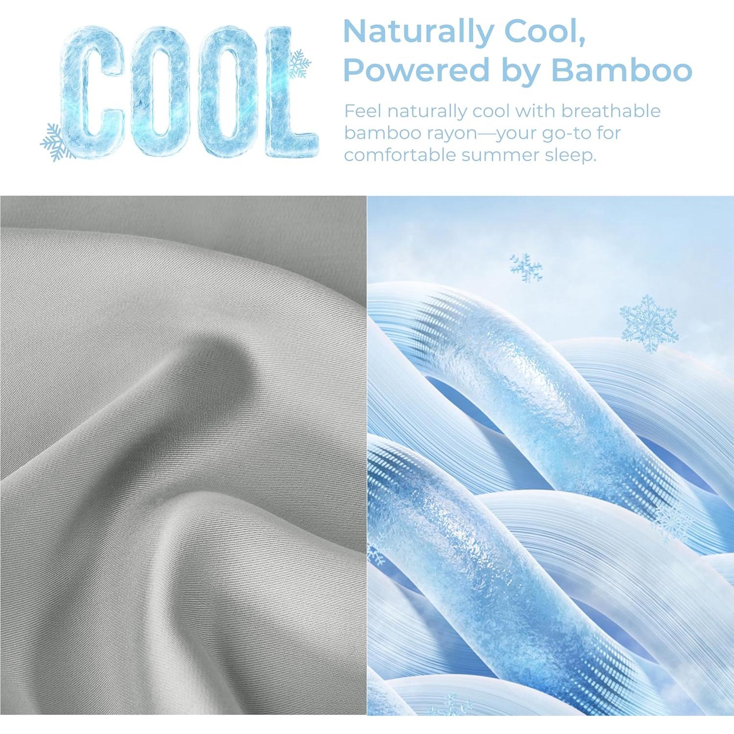 Sábana Ajustable GOKOTTA Rayón de Bambú King 3 Piezas Gris