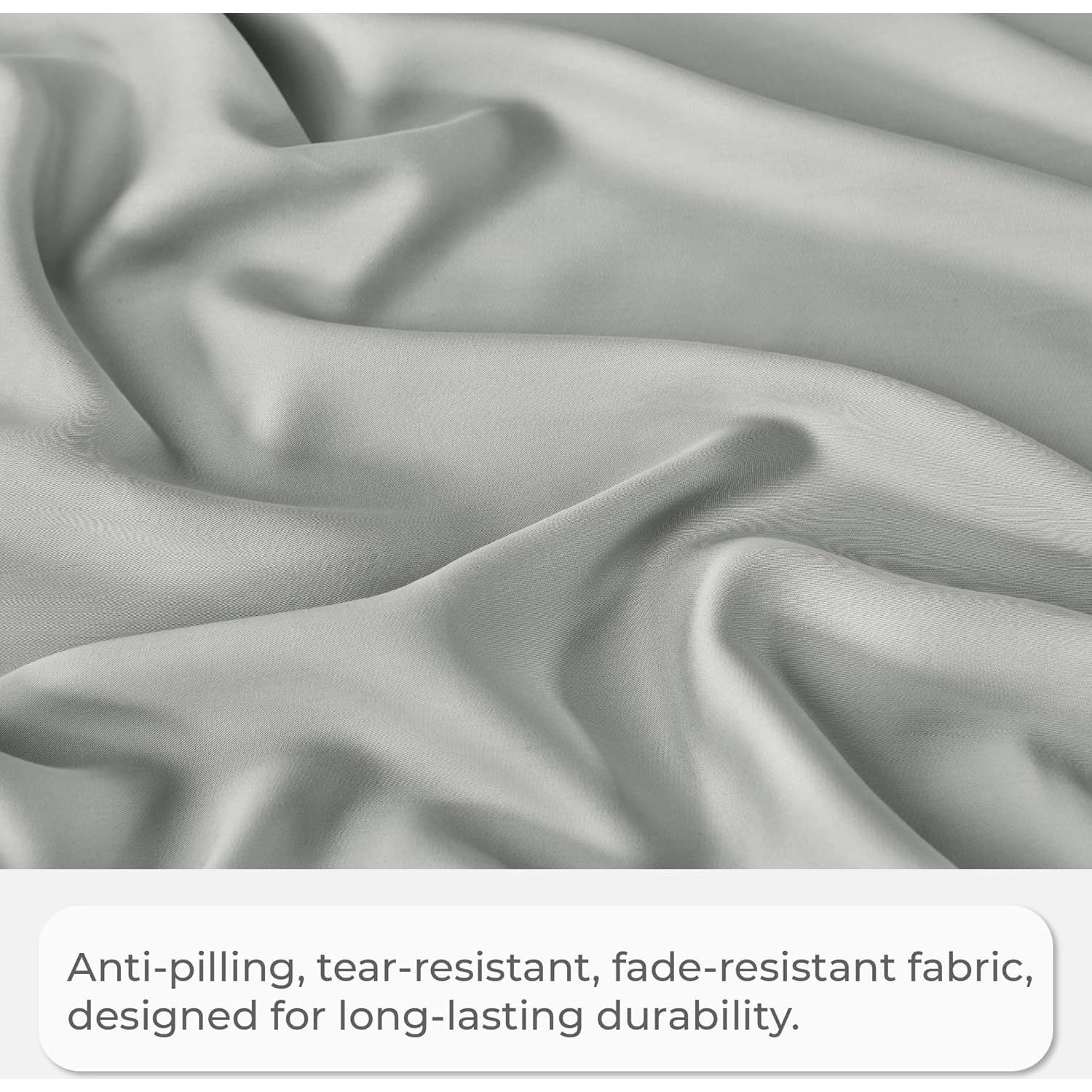 Sábana Ajustable GOKOTTA Rayón de Bambú King 3 Piezas Gris