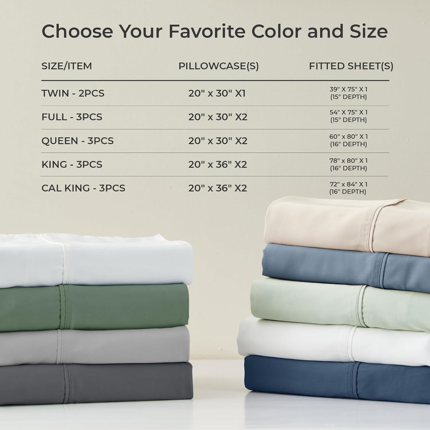 Sábana Ajustable GOKOTTA Rayón de Bambú King 3 Piezas Gris