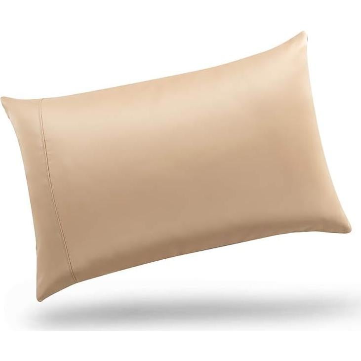 Funda de Almohada de Satén MEILA King 2 Piezas Oro 100% Poliester