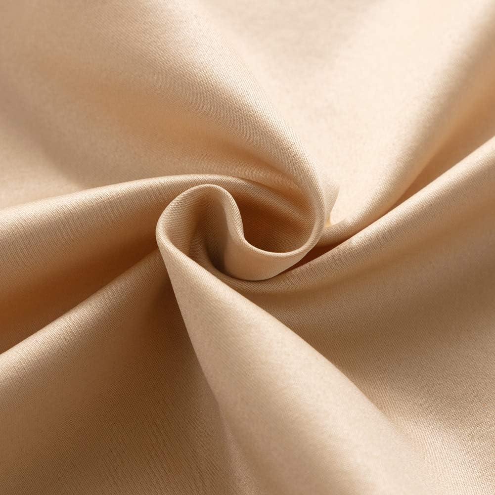 Funda de Almohada de Satén MEILA King 2 Piezas Oro 100% Poliester