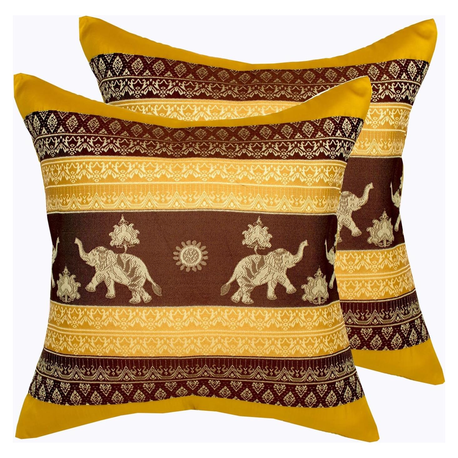 Funda de Almohada Decorativa Avarada Elefante 40x40 cm Dorado