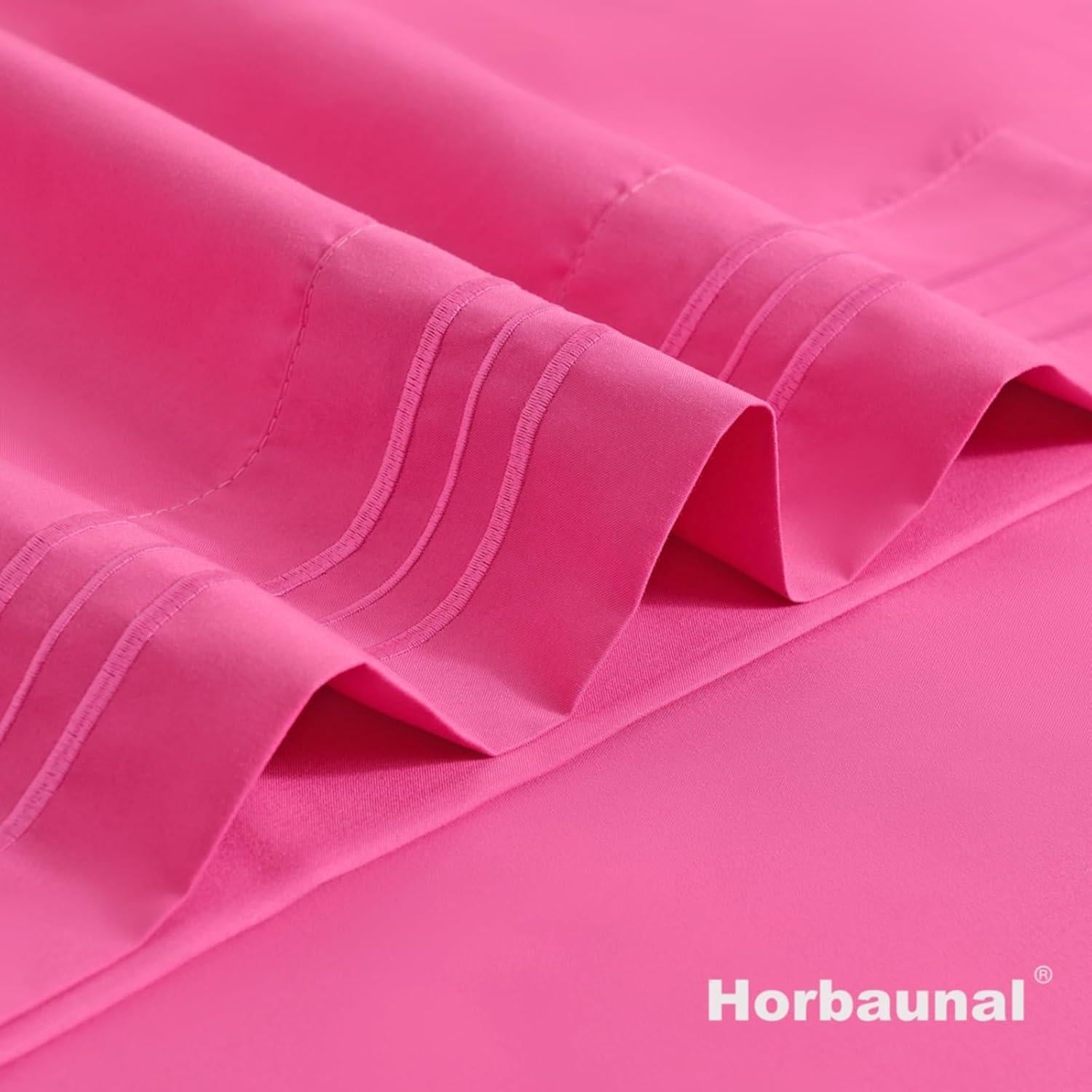 Funda de Almohada Microfibra Horbaunal 2 Pack Estándar Rosa Fucsia