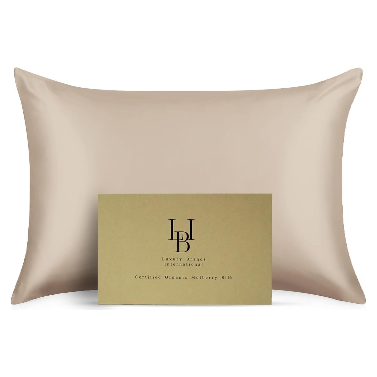 Funda de Almohada de Seda Orgánica 100% Grado 6A Taupe