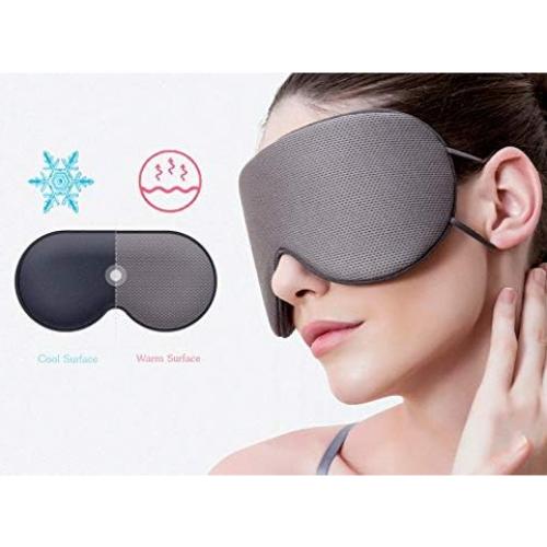 Máscara para dormir DMaos ajustable, seda fría y cálida