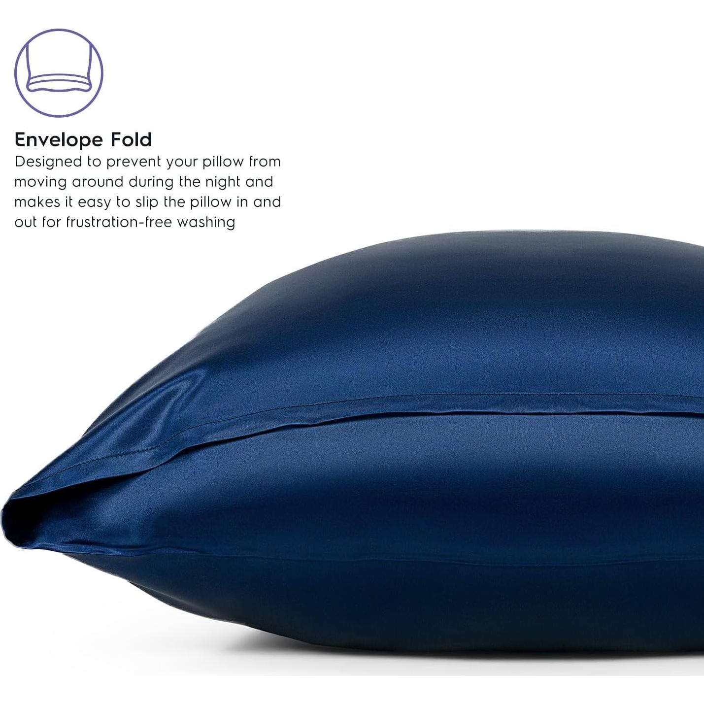 Funda de Almohada de Seda Tafts 100% Morera Reina 76x51cm 2pzs