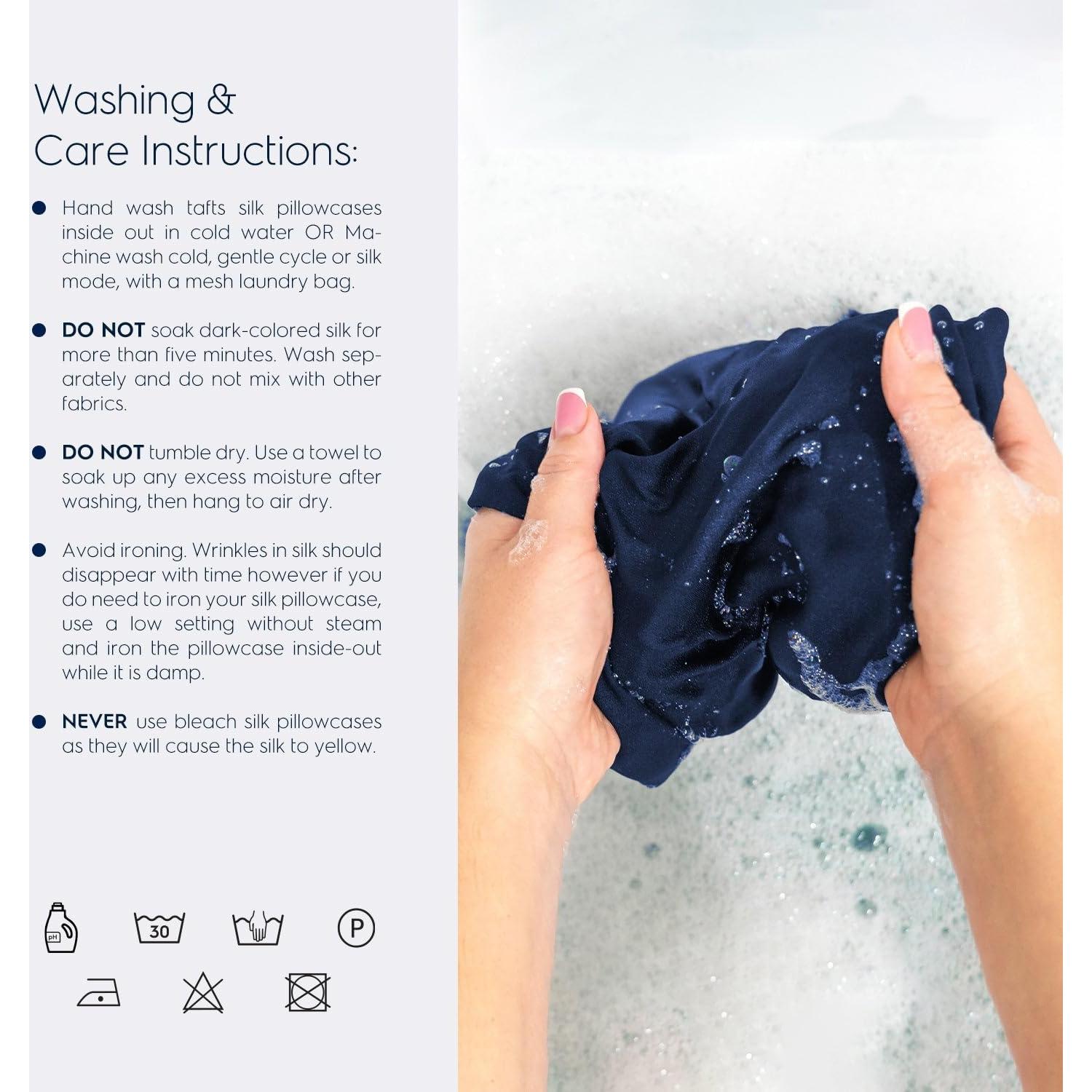 Funda de Almohada de Seda Tafts 100% Morera Reina 76x51cm 2pzs