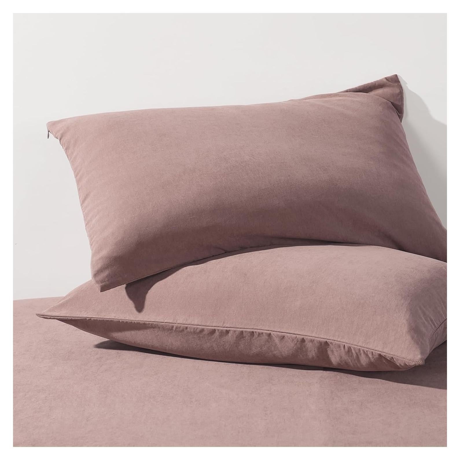 Fundas de Almohada Microfibra HAPPYMOON Estándar 50.8x66cm Rosa