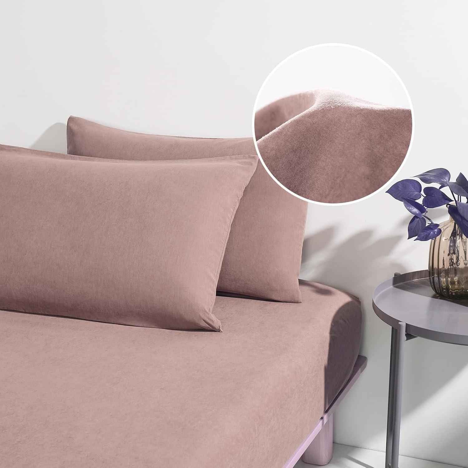 Fundas de Almohada Microfibra HAPPYMOON Estándar 50.8x66cm Rosa