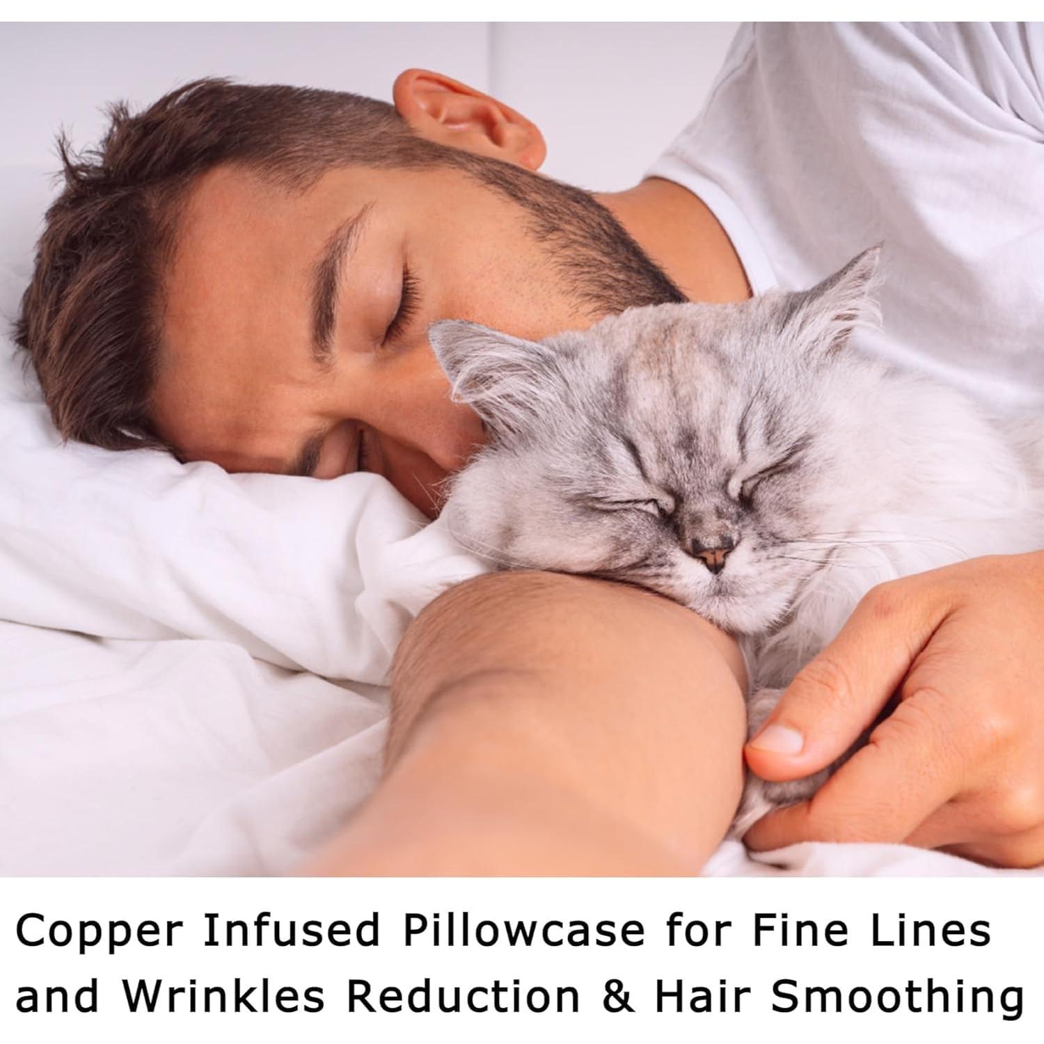 Funda de Almohada Anti Acné Seda Vegana Queen Beige 50.8x76.2cm