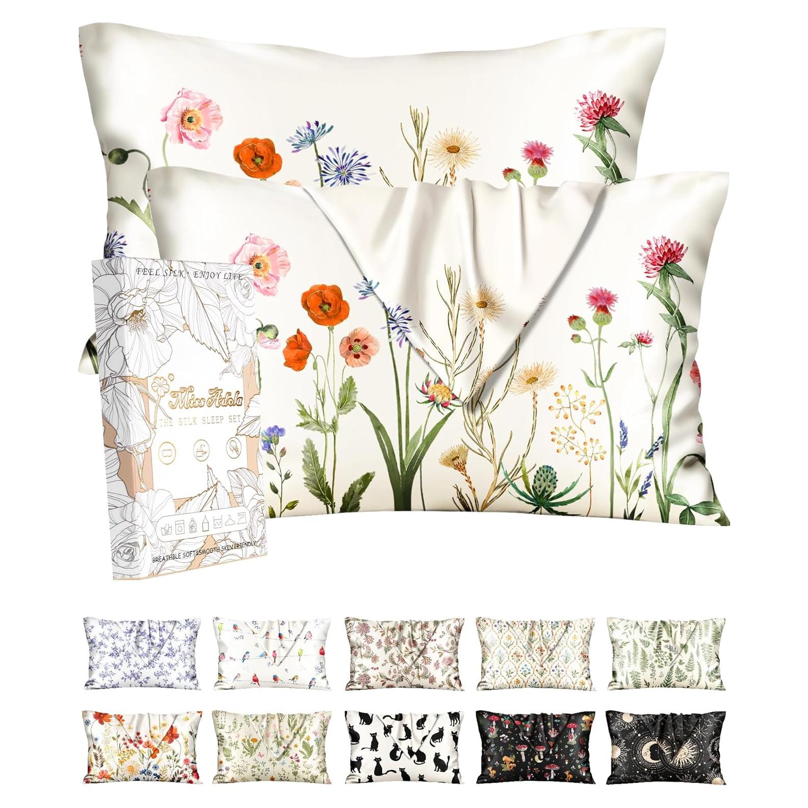 Juego de 2 Fundas de Almohada de Seda Miss Adola 76x51 cm