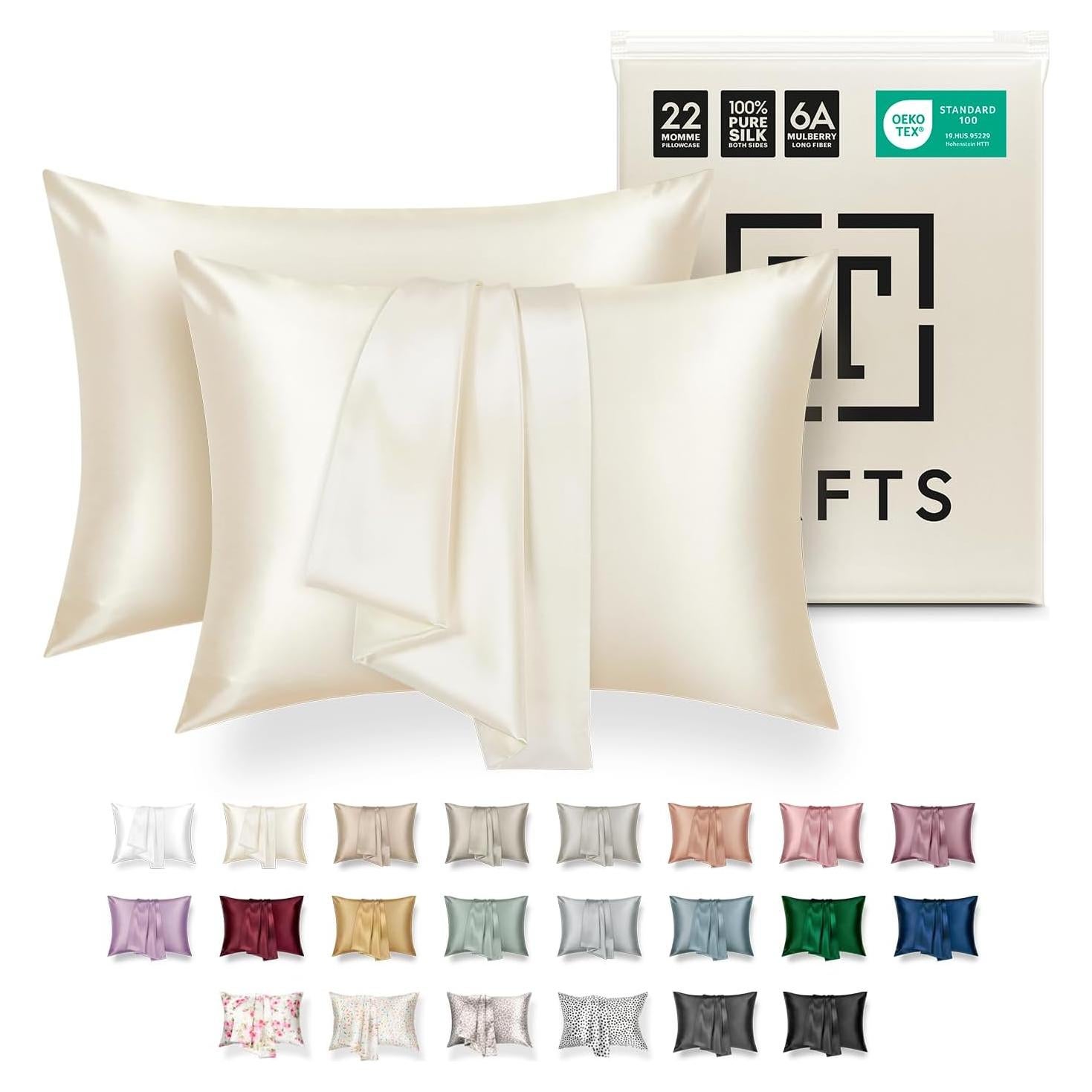 Funda de Almohada de Seda Tafts 22mm Reina 50.8x76.2cm 2p