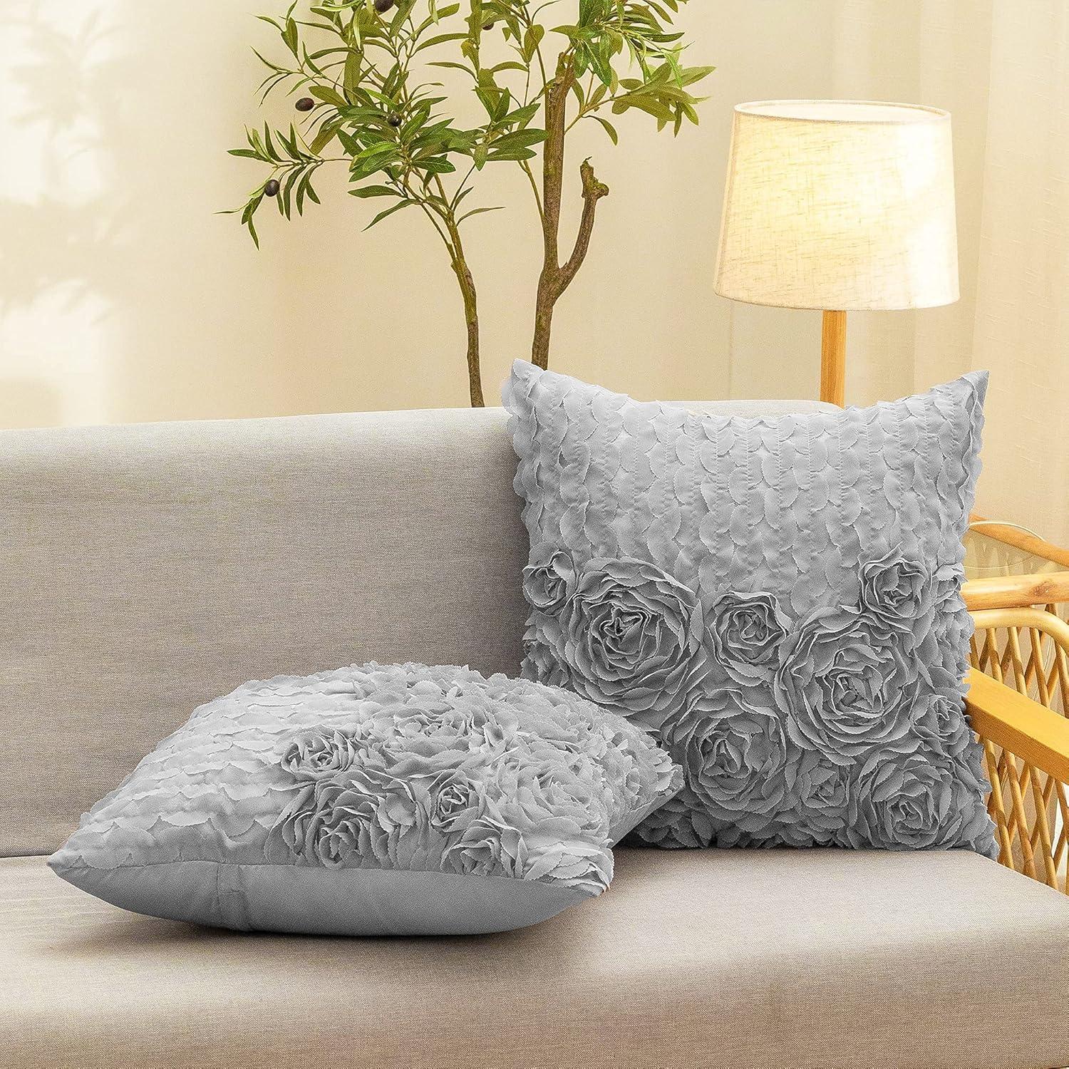 Fundas de Cojín Decorativas CaliTime 45x45 cm Pack de 2 Rosa