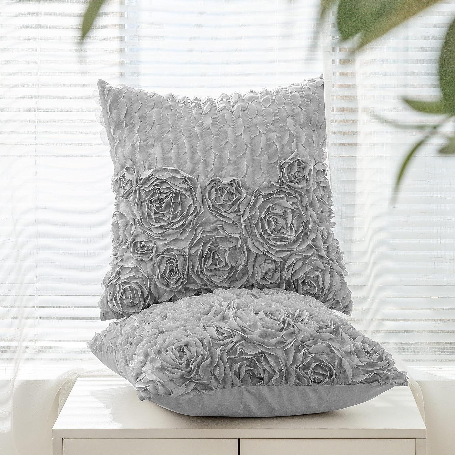 Fundas de Cojín Decorativas CaliTime 45x45 cm Pack de 2 Rosa