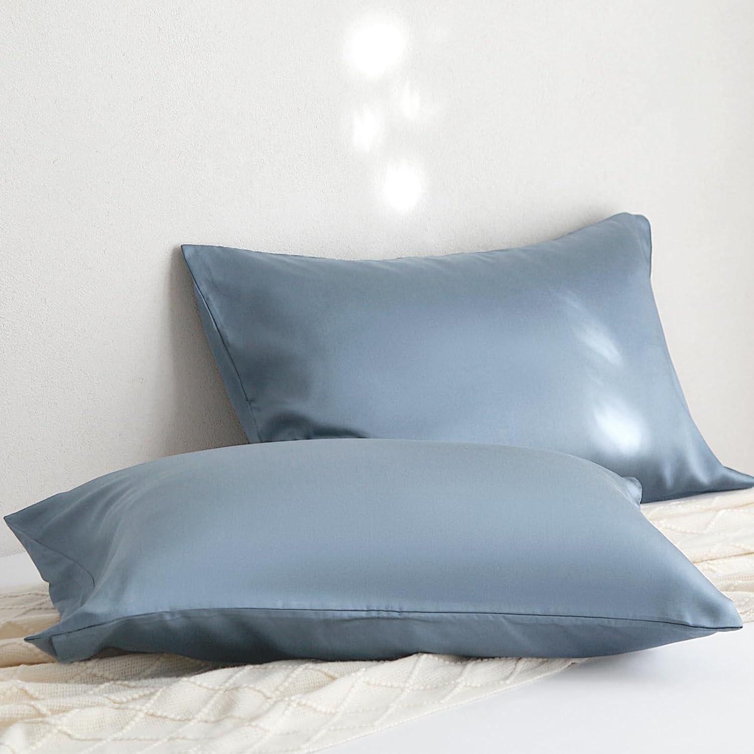 Juego de 2 Fundas de Almohada Tencel DCSKY Queen Azul 50.8x76.2cm