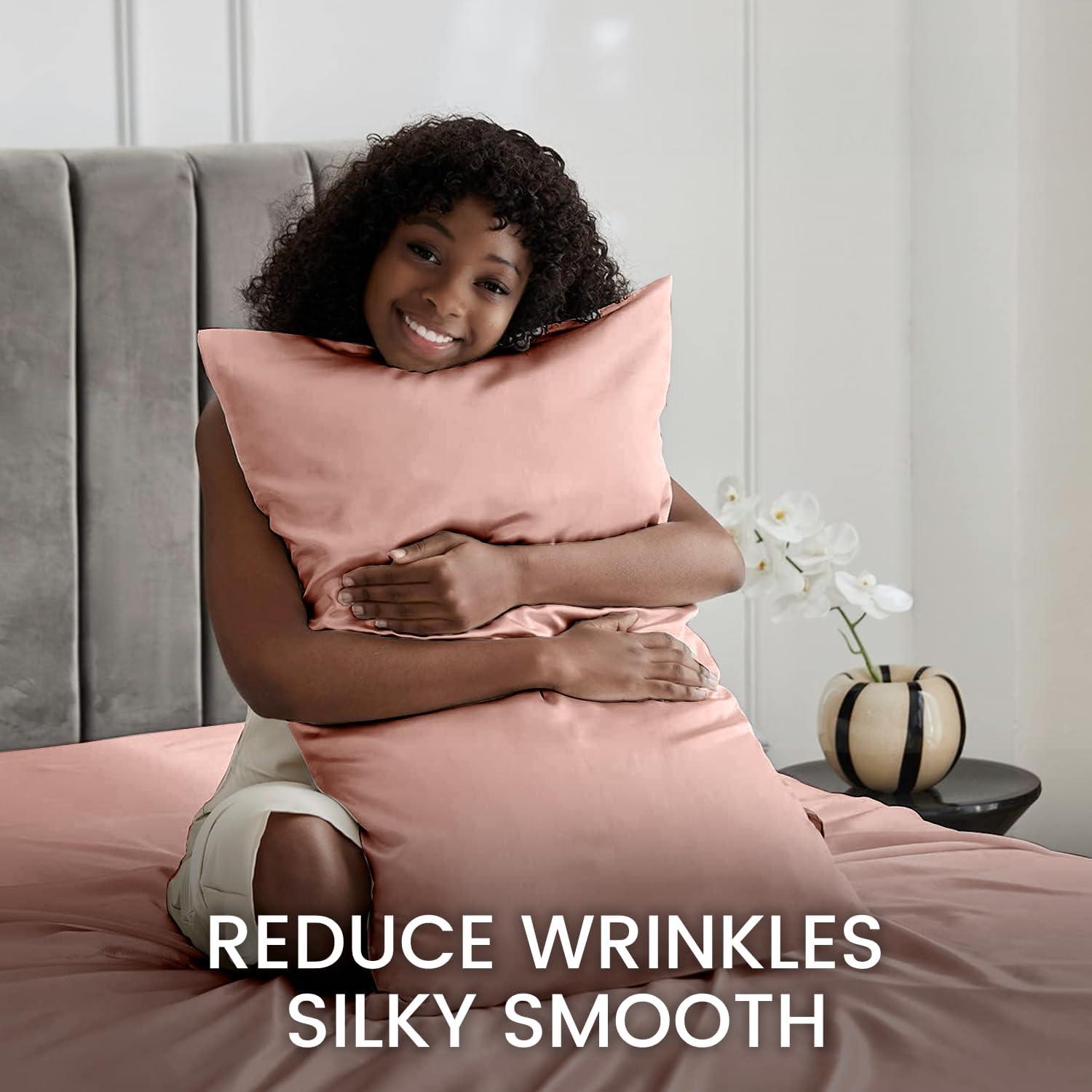 Juego de Sábanas Twin Revdomfly de Satén Champán 3 Piezas