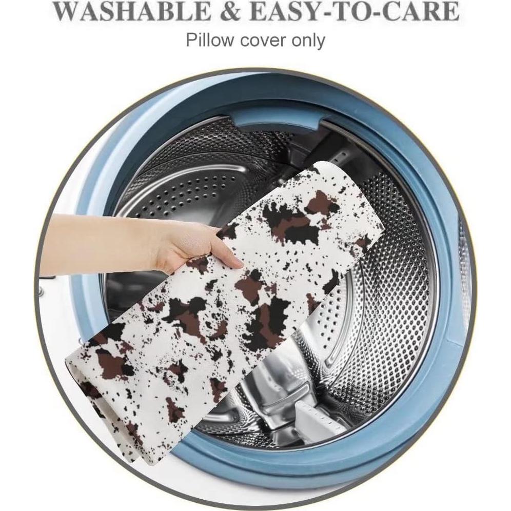 Funda de Cojín Decorativa YUDILINSA Estampado Vaca 50x76 cm Juego de 2