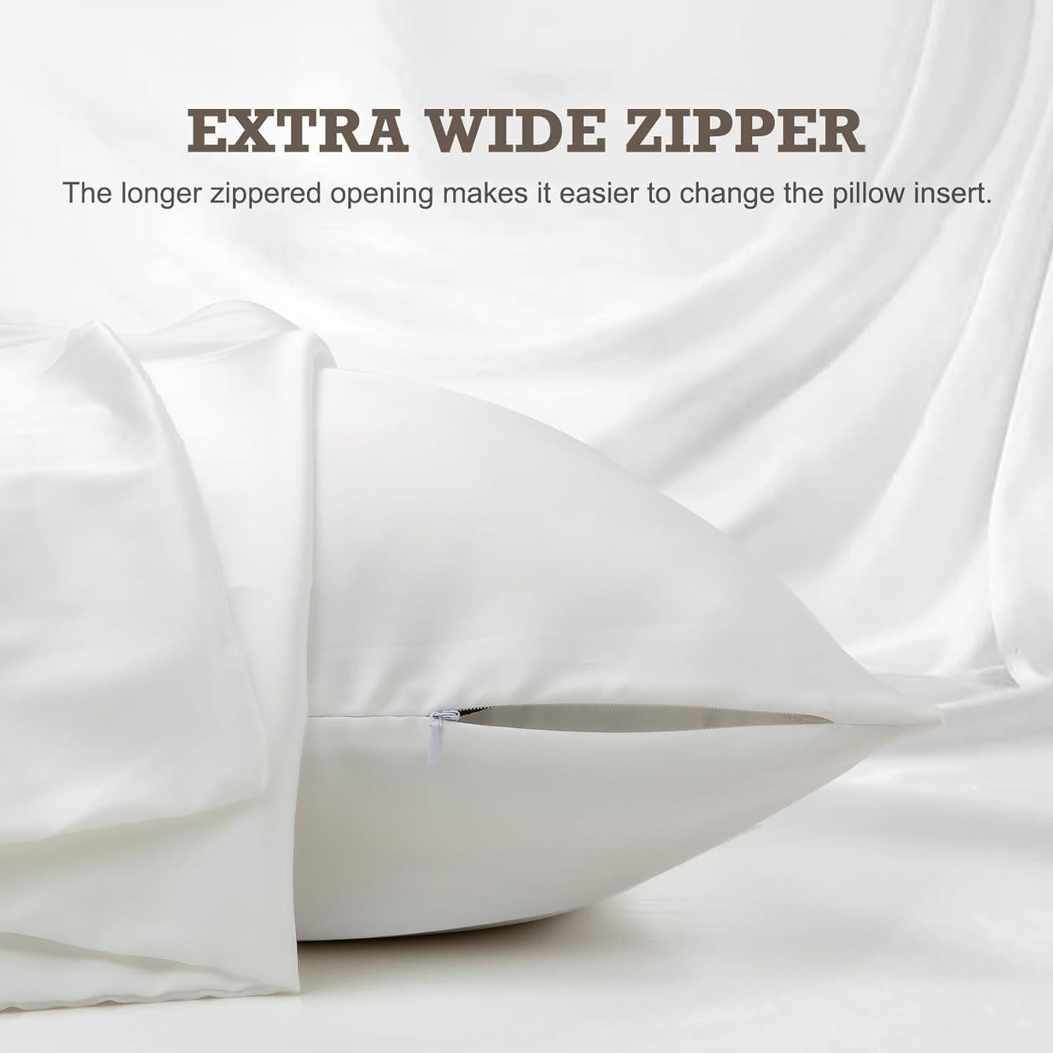 Juego de 2 Fundas de Almohada de Seda BPC King 22 Momme