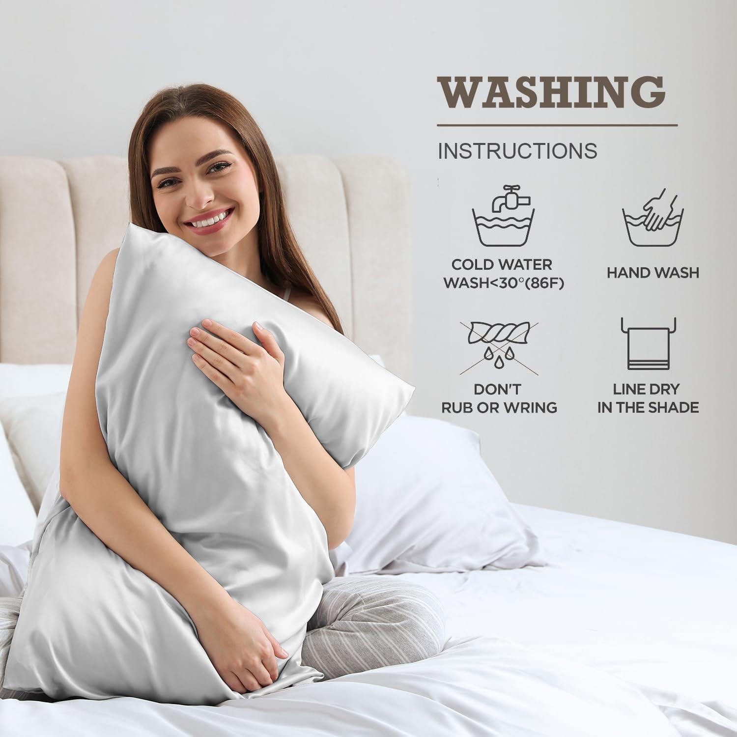 Juego de 2 Fundas de Almohada de Seda BPC King 22 Momme