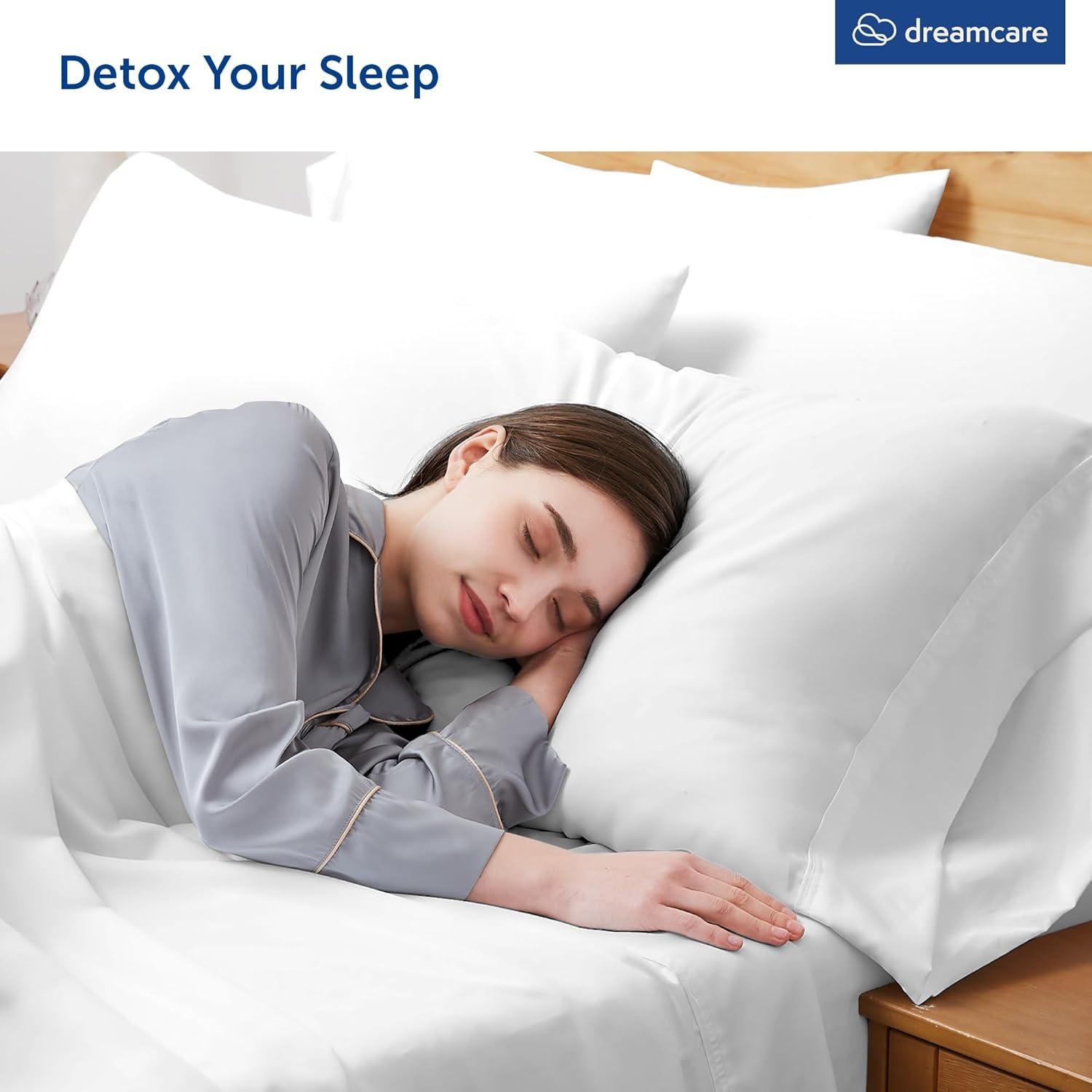 Juego de Fundas de Almohada King Dreamcare 2 Piezas Microfibra