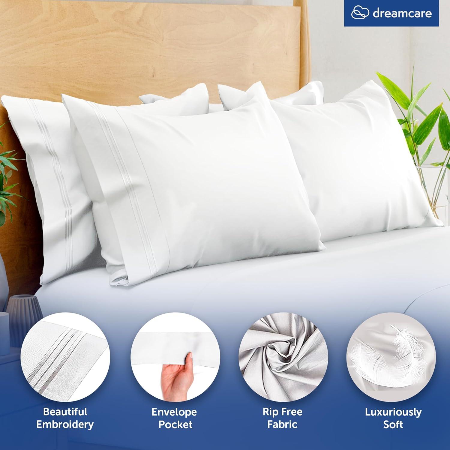 Juego de Fundas de Almohada King Dreamcare 2 Piezas Microfibra