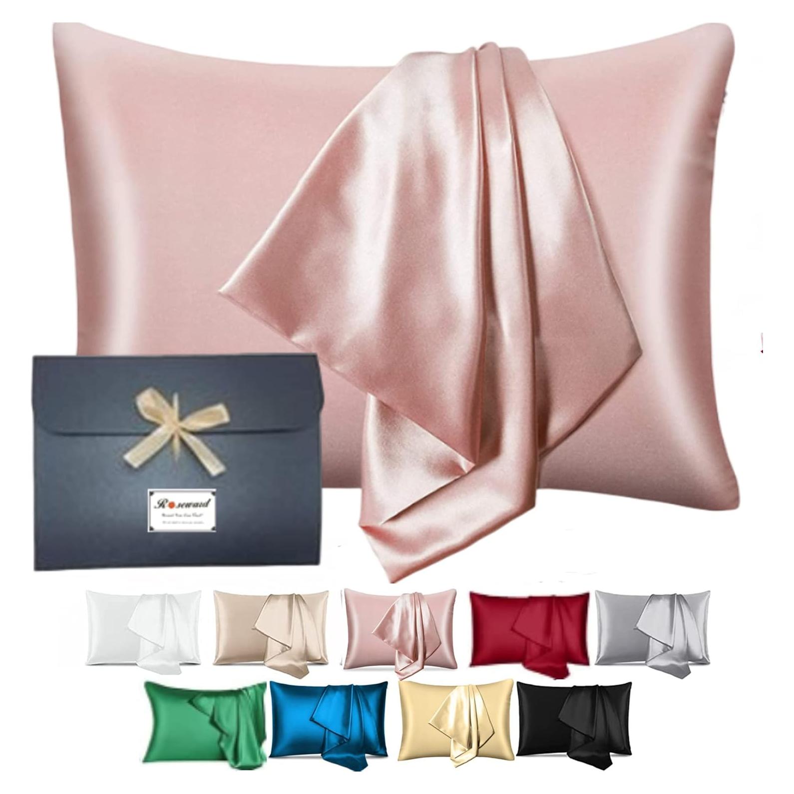 Funda de Almohada de Seda Orgánica ROSEWARD Rey Rosa 22 Momme