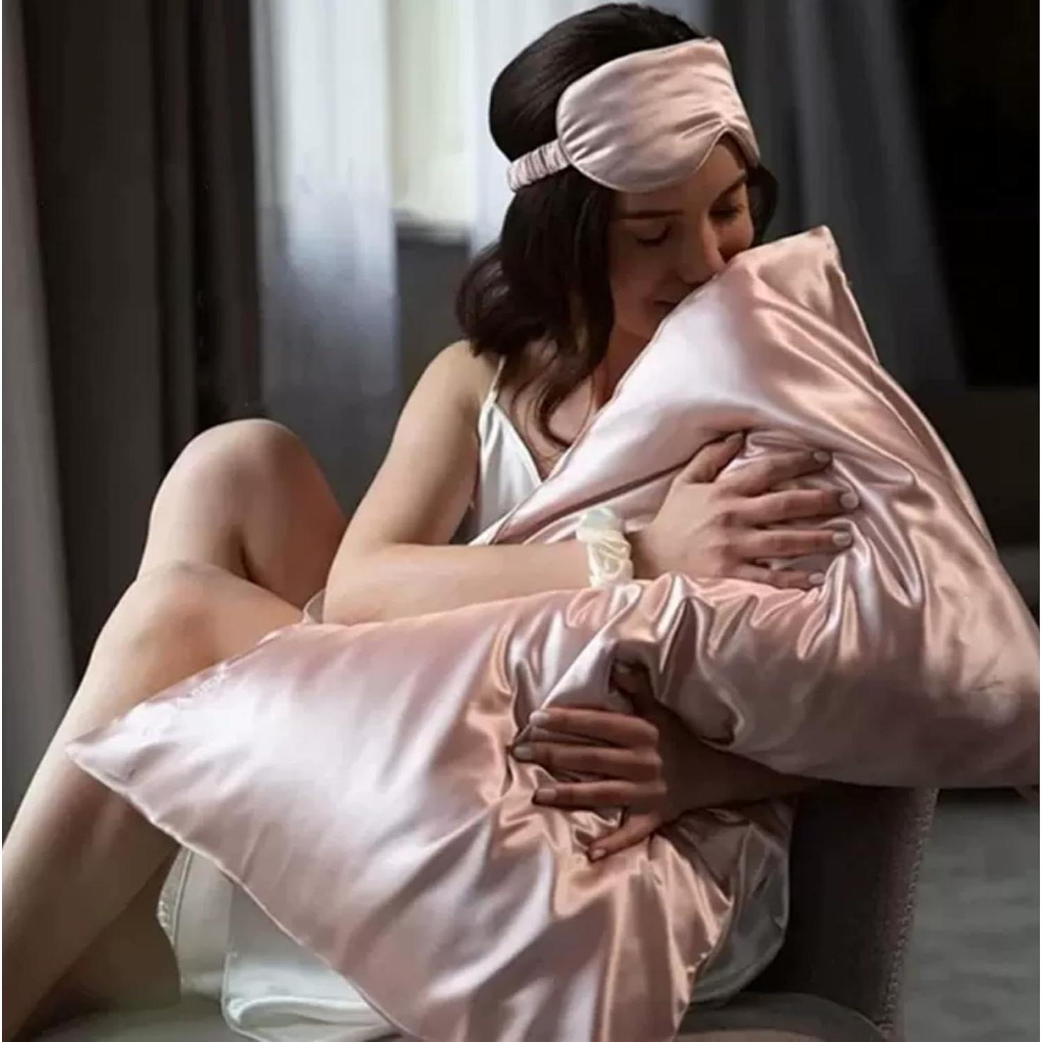 Funda de Almohada de Seda Orgánica ROSEWARD Rey Rosa 22 Momme