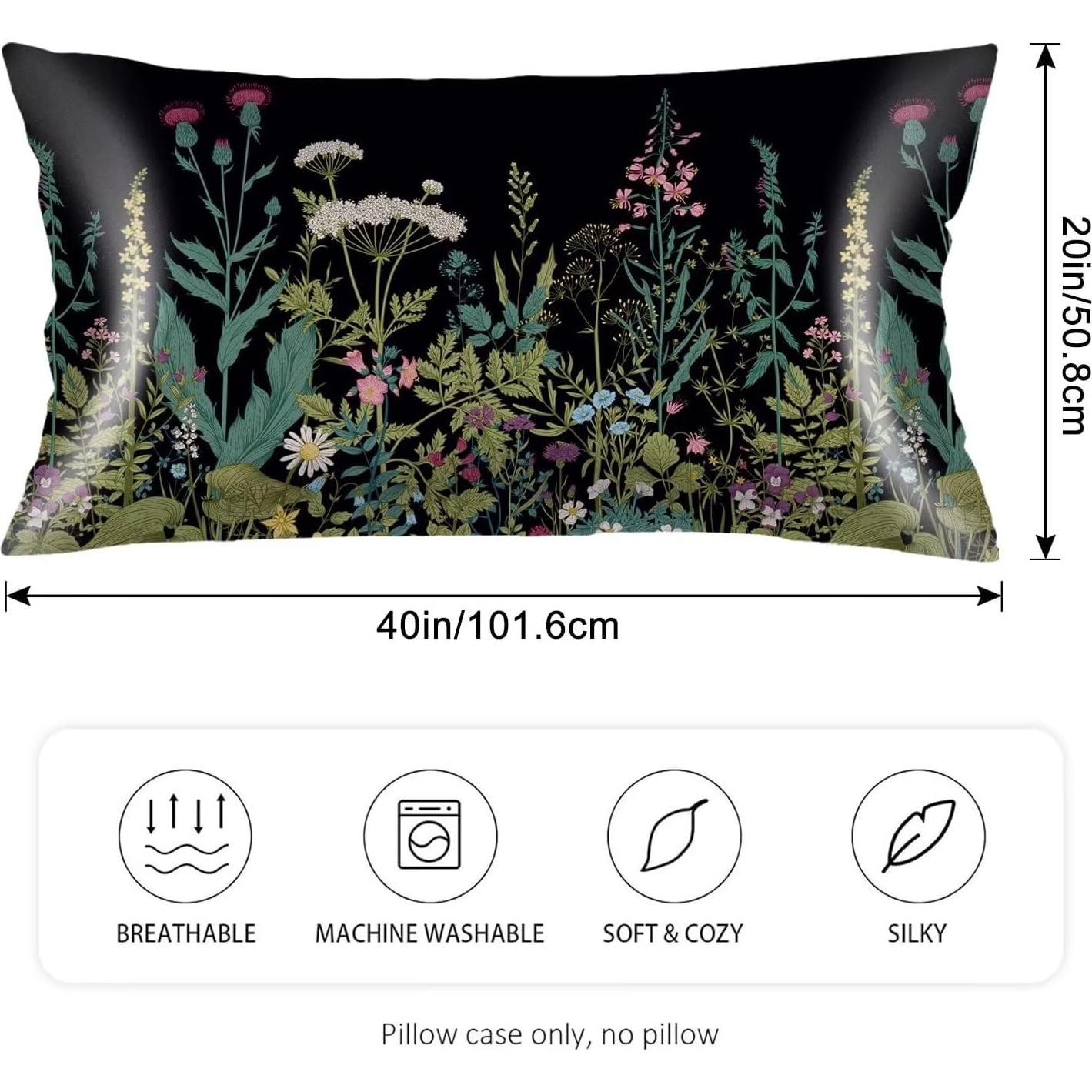 Funda de Almohada de Satén Floral King VANOVICH 50.8x101.6 cm